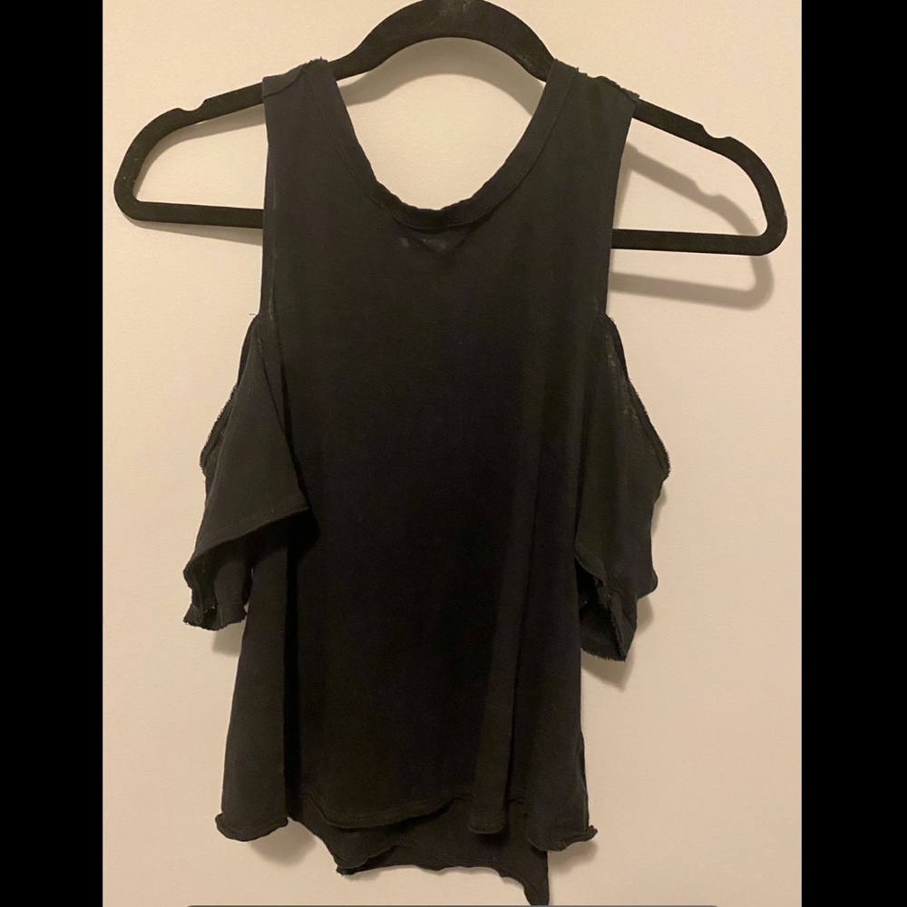 Free People cross back cold shoulder t-shirt
